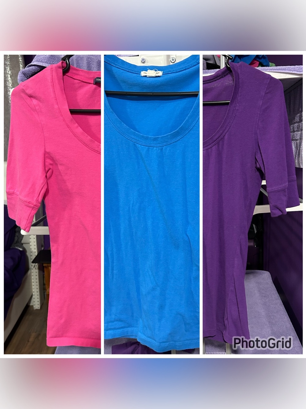 Lot of 3 Vintage Stretchy Scoop Neck Tees Y2K Mall Girl Size Small